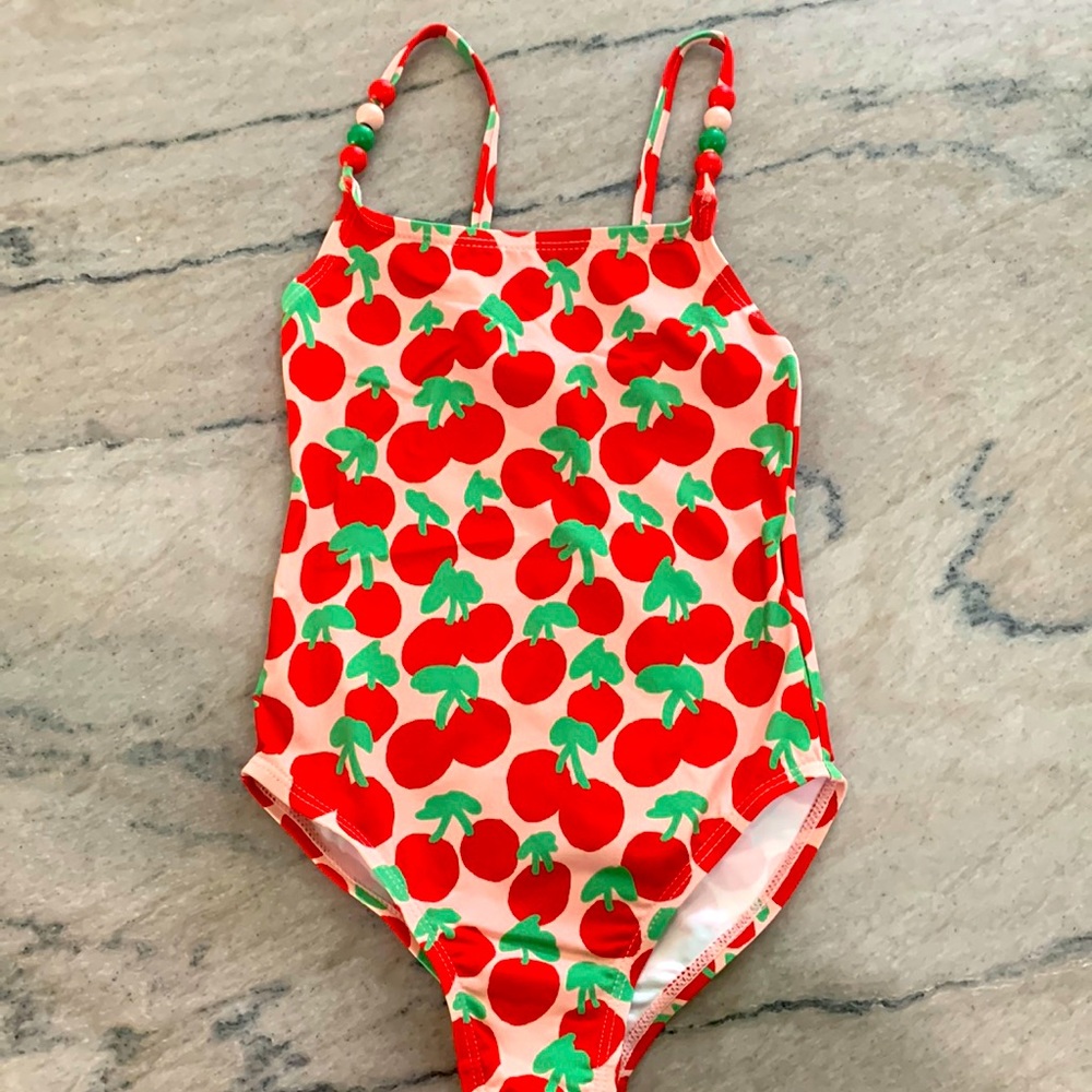 Cherry girls one piece swimsuit